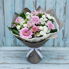 Букет цветов из:  Герберы, Альстромерии и Хризантемы в Старощербиновской