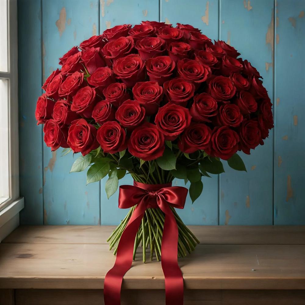 Букет Красные розы Блэк Меджик в Старощербиновской