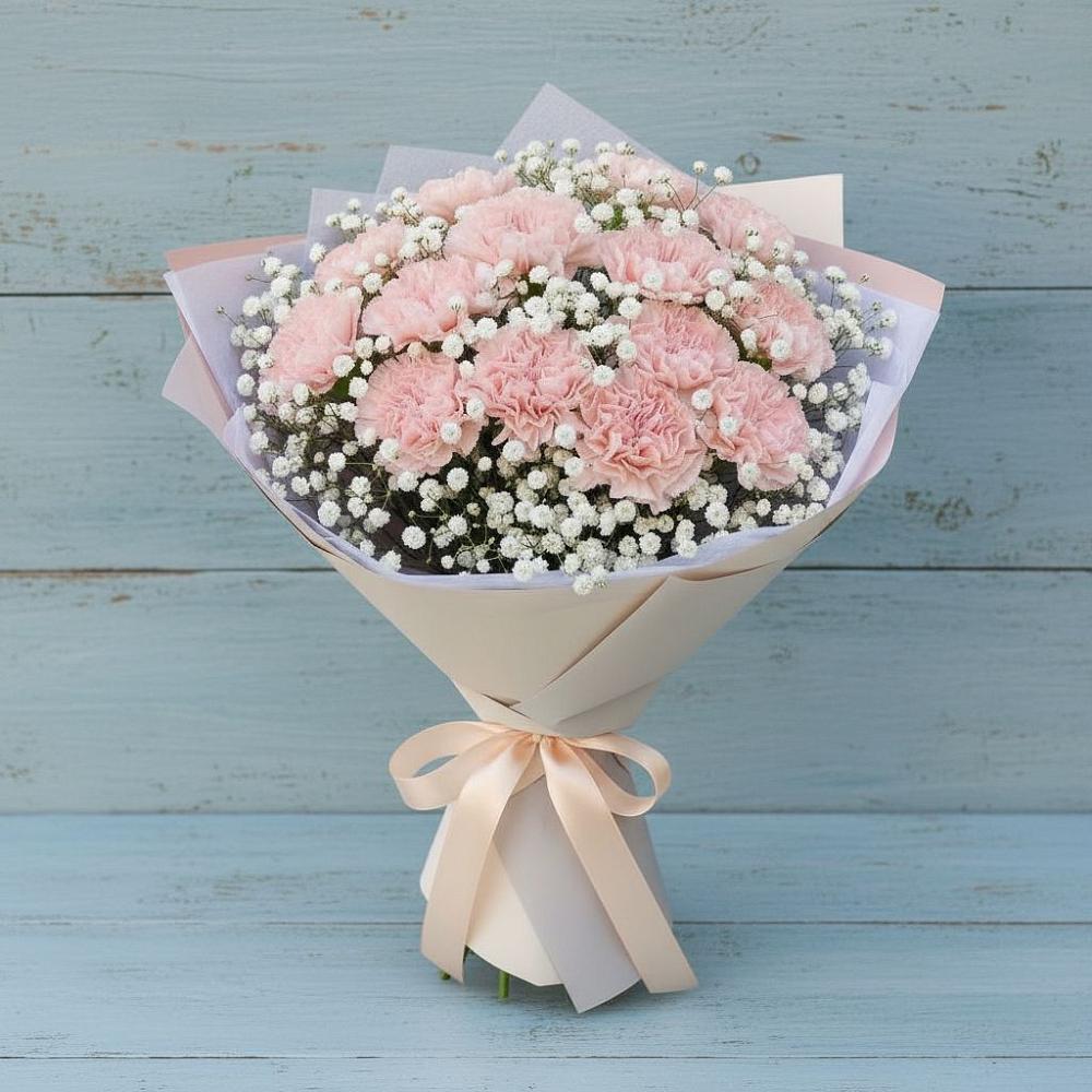 Букет цветов из: Гвоздики в Старощербиновской