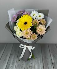 Букет цветов из:  Розы, Герберы и Хризантемы в Старощербиновской