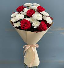 Букет цветов из:  Розы и Хризантемы в Старощербиновской