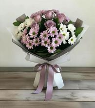 Букет цветов из:  Хризантемы и Розы в Старощербиновской