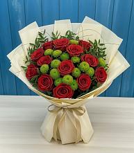 Букет цветов из:  Розы и Хризантемы в Старощербиновской