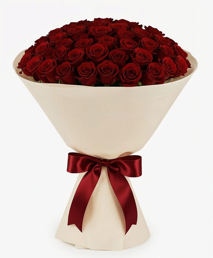 Букет 101 Бордовая роза Блэк Бакарра в Старощербиновской