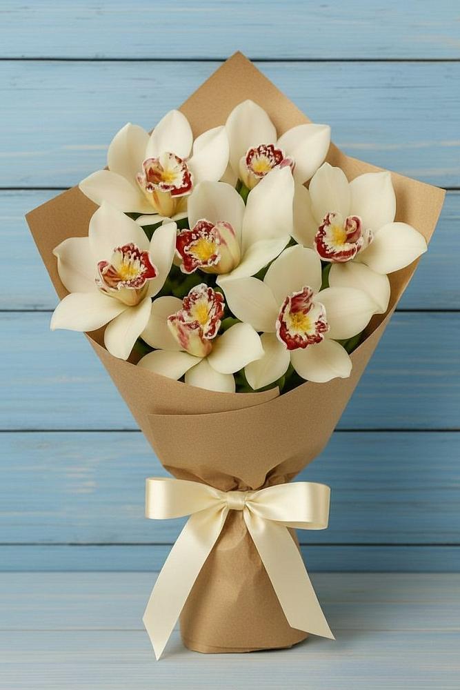 Букет цветов из: Орхидеи и Розы в Старощербиновской