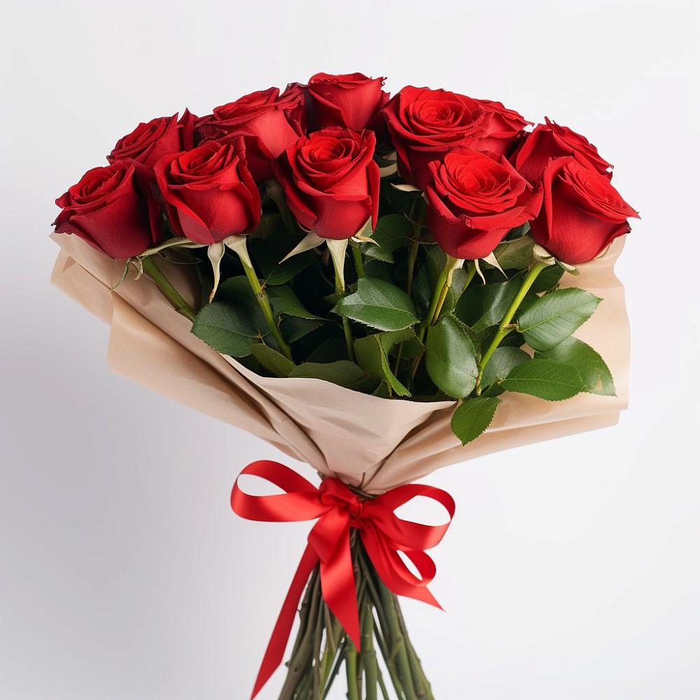 Букет 11 Красных роз Эдлесс Лав в Старощербиновской